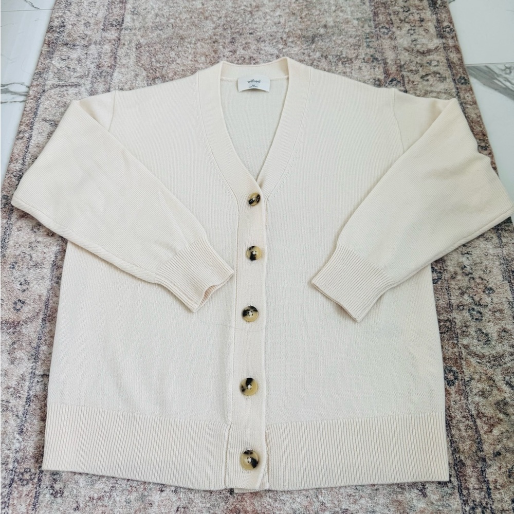 Wilfred Cream Knit Cardigan Sweater NWOT